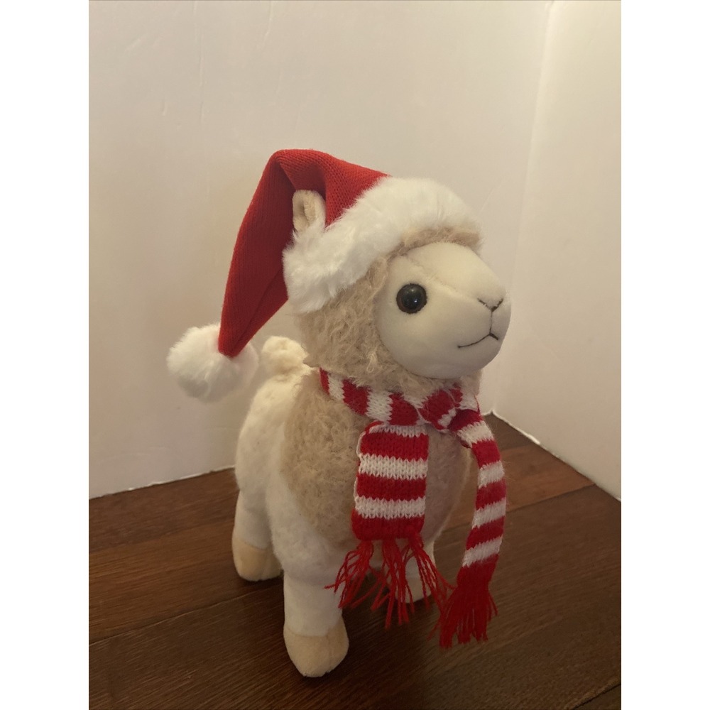 Artisan Crafted "Bearington" Plush Holiday Winter Christmas Santa Llama Alpaca